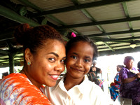 Maca's mom's birthday party at the Suva yacht club - Maca with her niece here